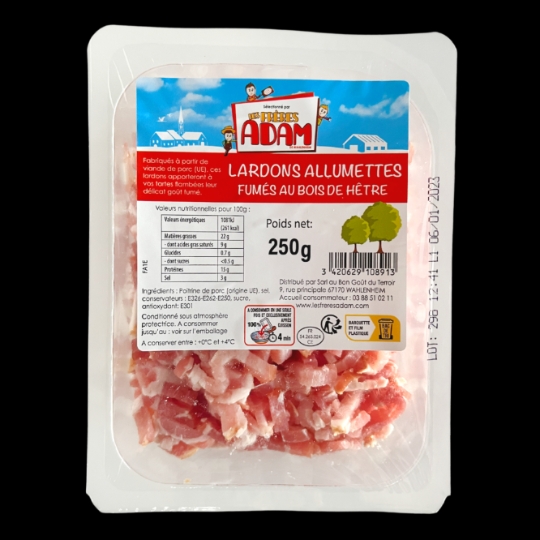 lardons Allumettes Fumés au Bois de Hêtre LES FRERES ADAM