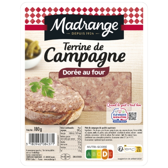 Terrine de Campagne Dorée au Four MADRANGE