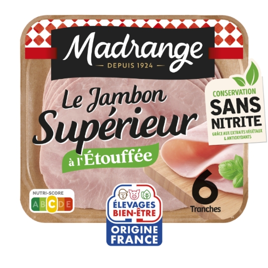 Jambon à l'étouffée s/couenne Sans Nitrite MADRANGE