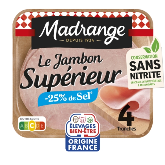 Jambon Supérieur -25% de Sel MADRANGE