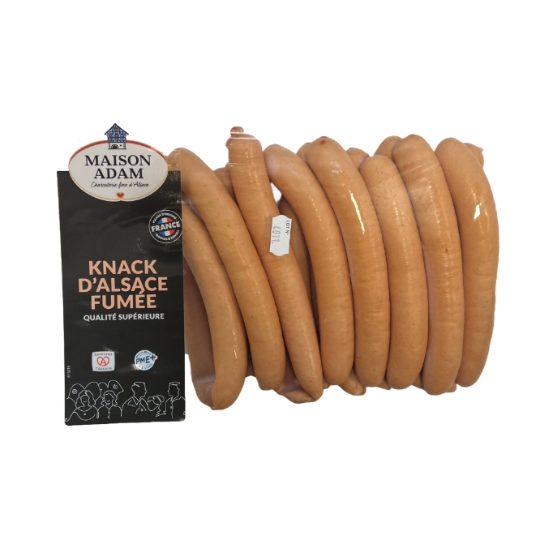 Saucisse Knack d'Alsace Fumée MAISON ADAM