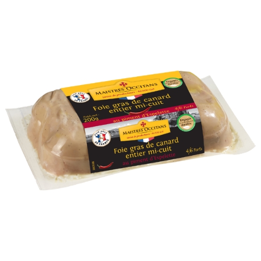Foie Gras de Canard Entier mi-Cuit au Piment d'Espelette MAISTRES OCCITANS