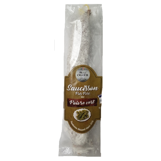 Saucisson Sec Pur Porc au Poivre Vert MICHEL OGIER