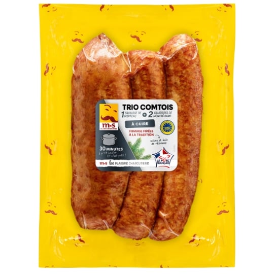 Saucisses 2 de Montbéliard + 1 de Morteau MORTEAU SAUCISSE