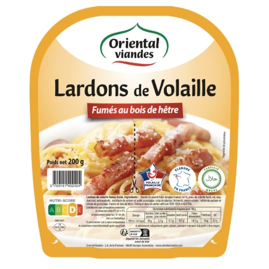 Lardons de volaille halal fumés ORIENTAL VIANDES