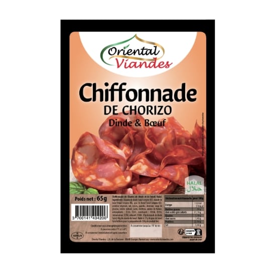 Chiffonnade  de chorizo Halal ORIENTAL VIANDES