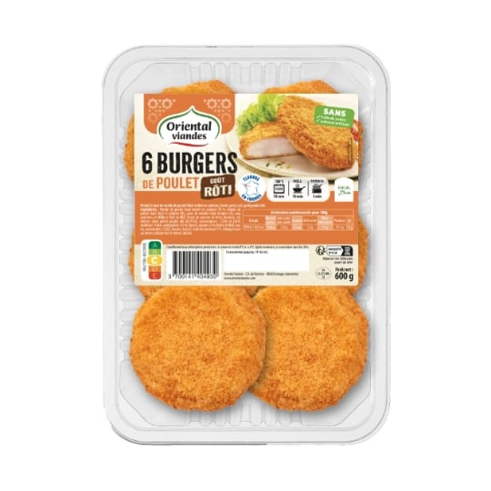 Burger de poulet goût rôti halal ORIENTAL VIANDES