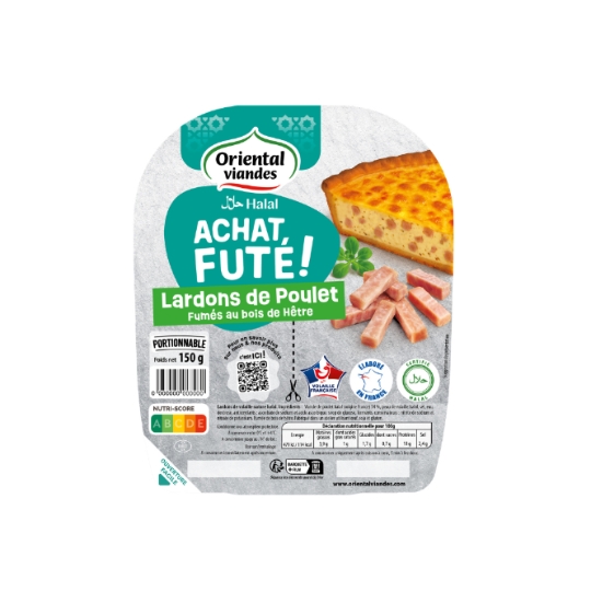 Lardons de Poulet Fumés Halal ORIENTAL VIANDES