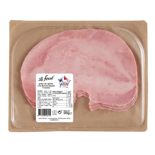 Jambon Cuit Supérieur a l'os Découenné Dégraissé PAUL PREDAULT
