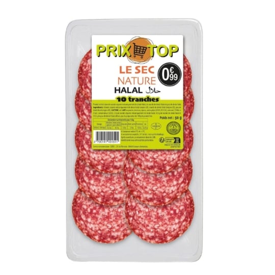 Saucisson sec halal nature PRIX COOL