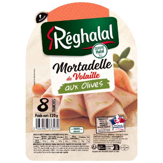 Mortadelle de volaille halal aux olives REGHALAL