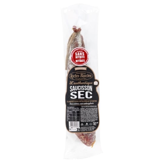 Saucisson Sec Authentique sans nitrites sans arômes sans antioxydants ROCHES BLANCHES