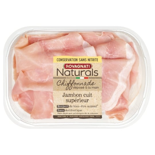 Chiffonnade jambon cuit supérieur conservation sans nitrite ROVAGNATI