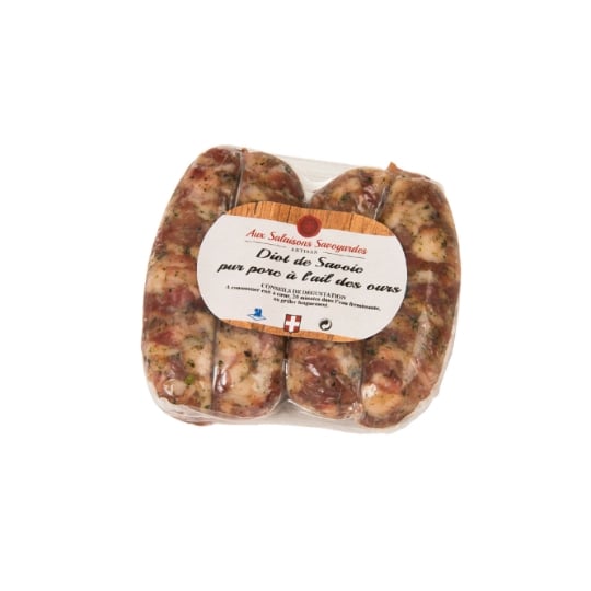 Saucisses Diots de Savoie pur porc à l'ail des ours SALAISONS SAVOYARDES