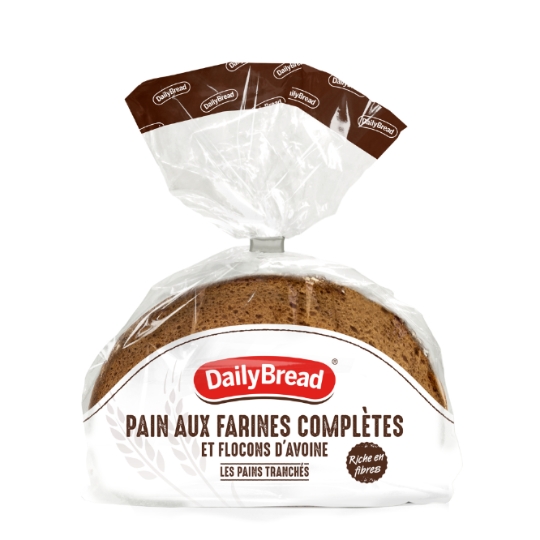 Pain Tranché aux Farines Complètes et Flocons d'Avoine DAILYBREAD