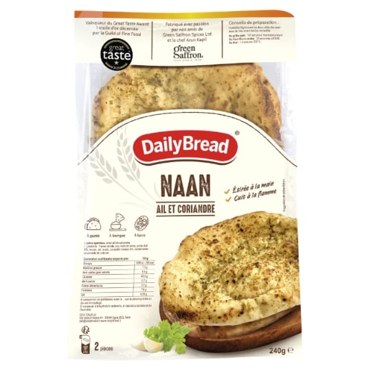 Pain Naan Ail et Coriandre DAILY BREAD