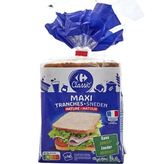 Pain de mie nature tranché CARREFOUR CLASSIC'