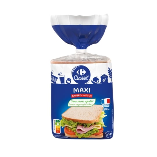 Pain de mie nature maxi CARREFOUR CLASSIC'