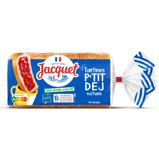 Pain de Mie Nature Tartine P'tit Déj Sans sucres ajoutés JACQUET