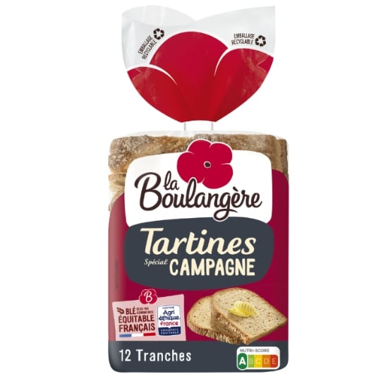 Pain tartine spécial campagne LA BOULANGERE