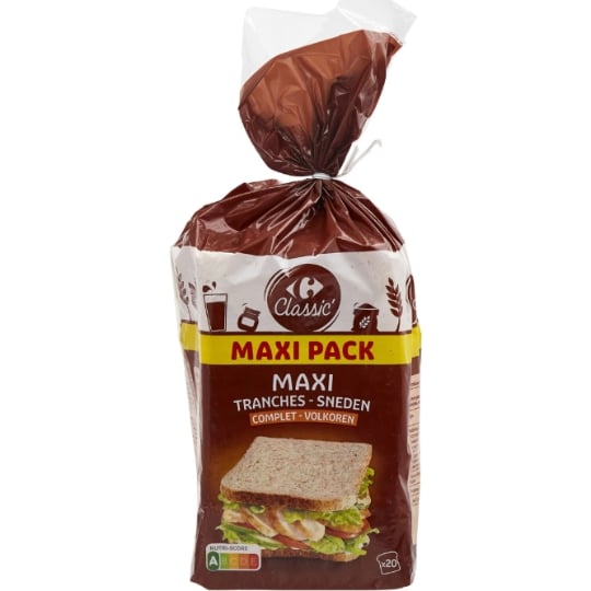 Pain de mie complet tranché CARREFOUR CLASSIC'