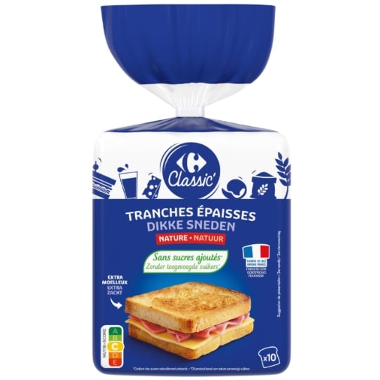 tranches épaisses nature extra moelleux CARREFOUR CLASSIC'