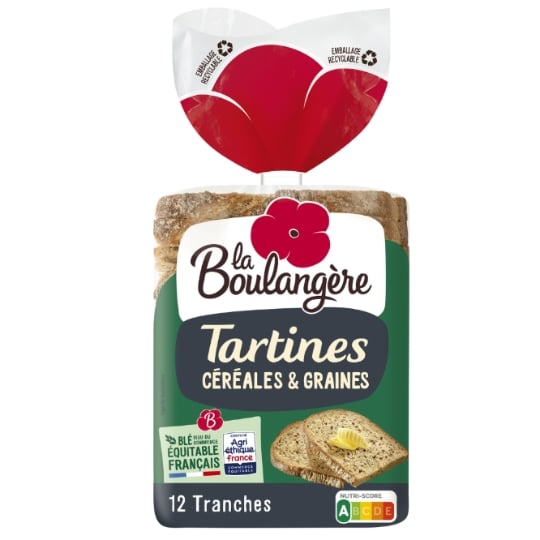 Tartines céréales et graines LA BOULANGERE