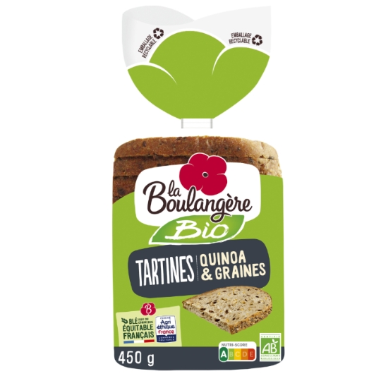 Tartines bio quinoa et graines LA BOULANGERE