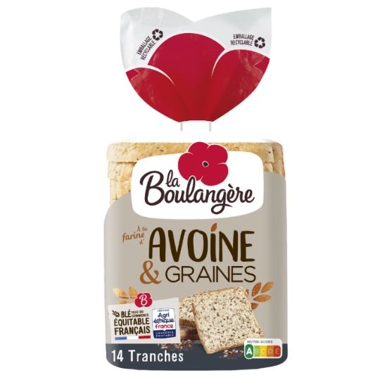 Pain de mie avoine et graines LA BOULANGERE