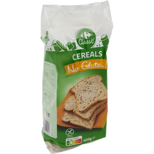Pain de mie Cereals sans gluten CARREFOUR NO GLUTEN !