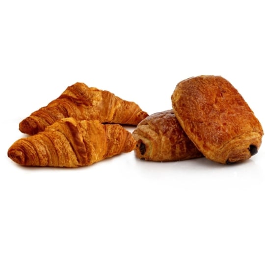 Assortiment Viennoiseries : 2 Croissants et 2 Pains au Chocolat Pur Beurre CARREFOUR BIO