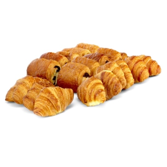 Assortiment Viennoiseries : 10 Croissants et 10 Pains au Chocolat CARREFOUR