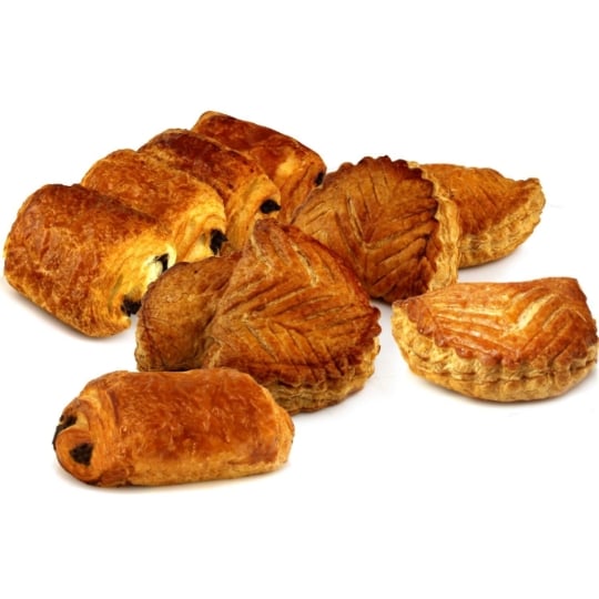 Assortiment Viennoiseries : 5 Chaussons aux Pommes et 5 Pains au Chocolat