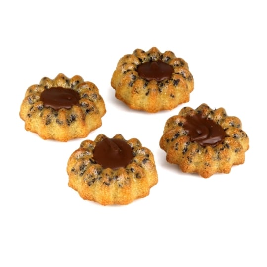Mini Bundt cake aux pépites de chocolat fourré à la pâte à tartiner