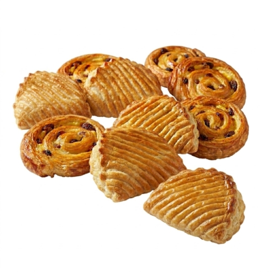Assortiment de Viennoiseries : 5 Chaussons aux Pommes et 5 Pains aux Raisins
