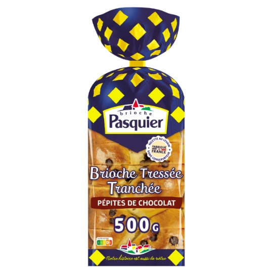 Brioche tressée tranchée pépites de chocolat PASQUIER