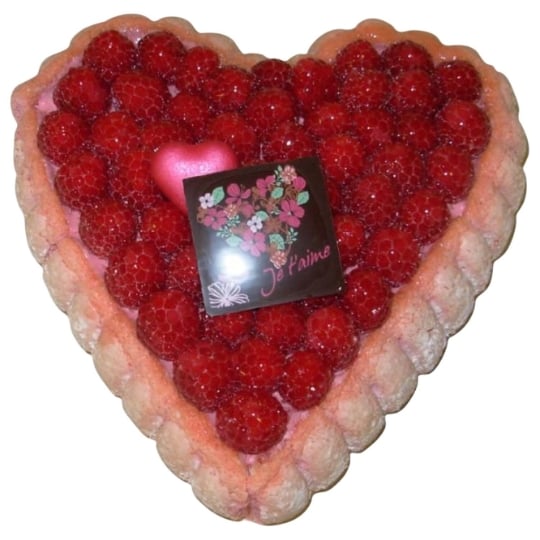 Gâteau Charlotte coeur framboise