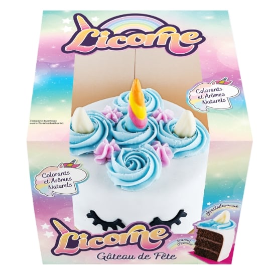 Gâteau 3D Licorne saveur chocolat LIGHTBODY