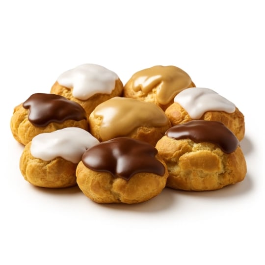 Assortiment de choux chocolat café et vanille