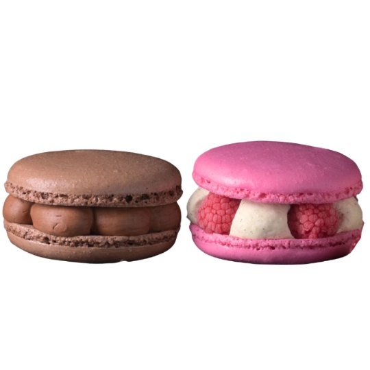 Macarons Gourmet Saveur Chocolat Caramel et Framboise