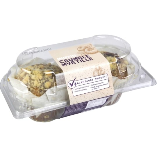 Muffin crumble myrtille