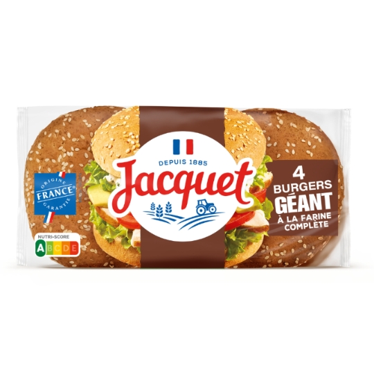 Pain Burger Farine complète Géant JACQUET