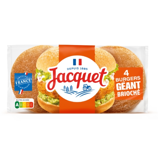 Pain Burger Brioché Géant Sans sucres ajoutés JACQUET
