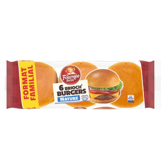 Pains Brioch'Burger Buns Nature LA FOURNEE DOREE