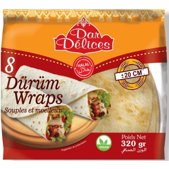 Wraps Durum 8 feuilles DAR DELICES