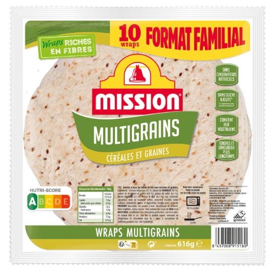 Sandwich Wraps Multigrains format familial MISSION