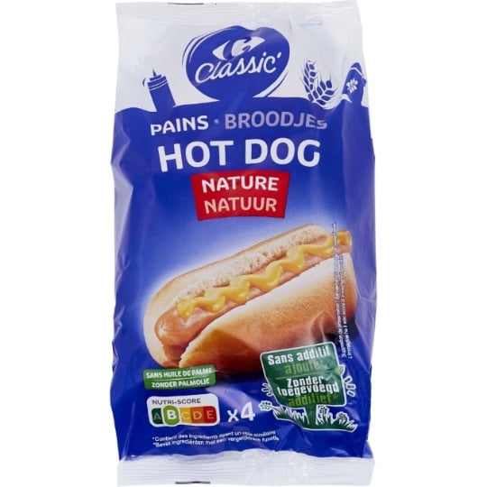 Pains spéciaux Hot Dog nature CARREFOUR CLASSIC'