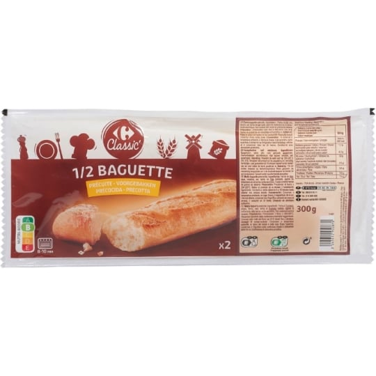Demi-baguettes précuites CARREFOUR CLASSIC'
