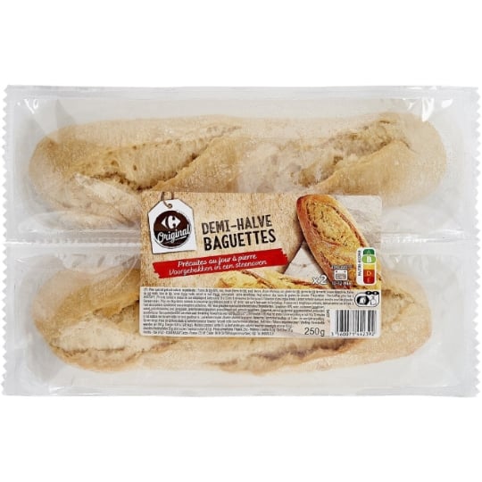 Demi-Baguettes Précuites CARREFOUR ORIGINAL