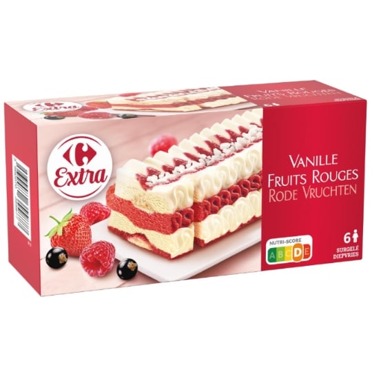 Bûche Glacée Vanille et Fruits Rouges CARREFOUR EXTRA